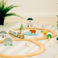 Kolejka drewniana pociąg ósemka Leśne zwierzęta Bigjigs Toys