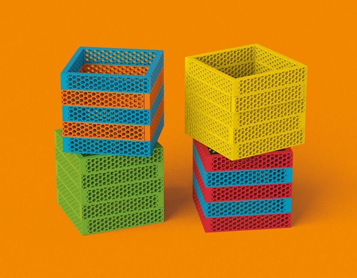 Klocki konstrukcyjne tęczowy Hello Box 100 elementów Bioblo