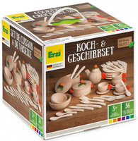 Zestaw akcesoriów kuchennych z drewna do gotowania i kreatywnej zabawy dla dzieci Erzi
