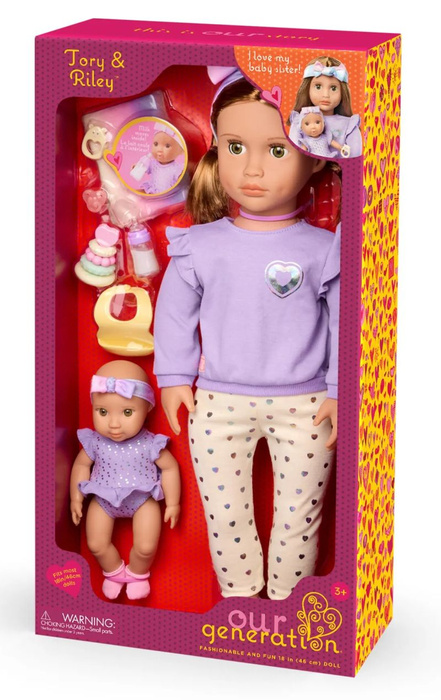 Lalki dla dzieci TORY 46cm i RILEY 20cm z akcesoriami Our Generation 