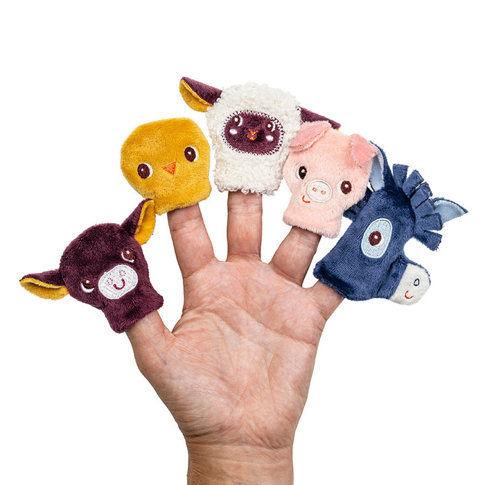 Lilliputiens Książeczka aktywizująca z mini-pacynkami Młode zwierzątka dla niemowląt i maluchów