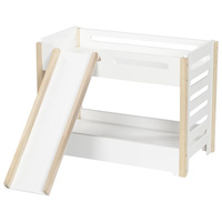 Drewniane łóżeczko piętrowe ze zjeżdżalnią dla lalek Goki