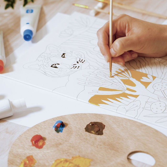 Djeco Atelier Grands Augustins Zestaw artystyczny dla dorosłych Atelier 22 Tygrys w zaroślach