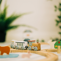 Kolejka drewniana pociąg ósemka Leśne zwierzęta Bigjigs Toys