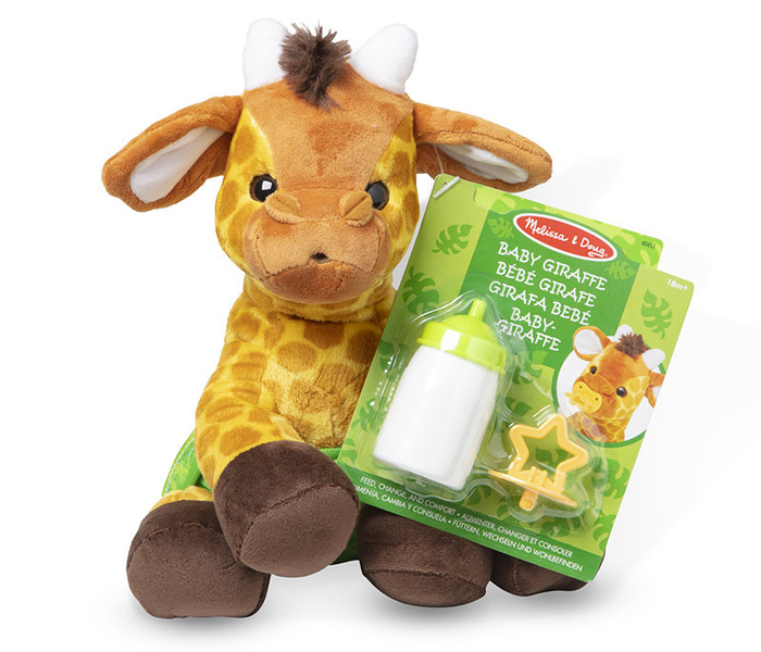 Przytulanka zwierzątko do karmienia Dziecko Żyrafy z butelką Melissa and Doug