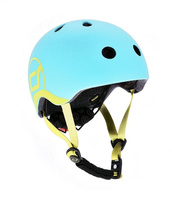 SCOOTANDRIDE Dziecięcy Kask XXS-S 1-5 lat światło LED magnetyczne zapięcie Blueberry