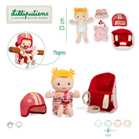 Lilliputiens Lalka z akcesoriami w foteliku rowerowym Lena do zabawy dla dzieci