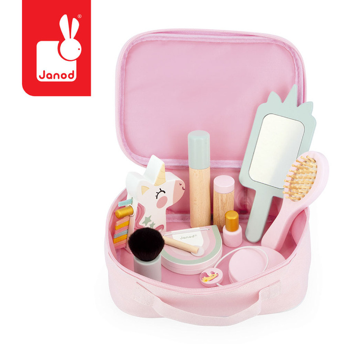 Kosmetyczka z 10 akcesoriami Mała Miss Jednorożec Janod