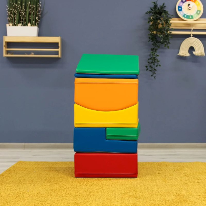 Duże klocki piankowe do wspinaczki i aktywnej zabawy dla dzieci zestaw wielokolorowy Little Crawler IGLU