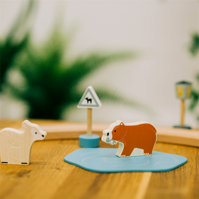Kolejka drewniana pociąg ósemka Leśne zwierzęta Bigjigs Toys
