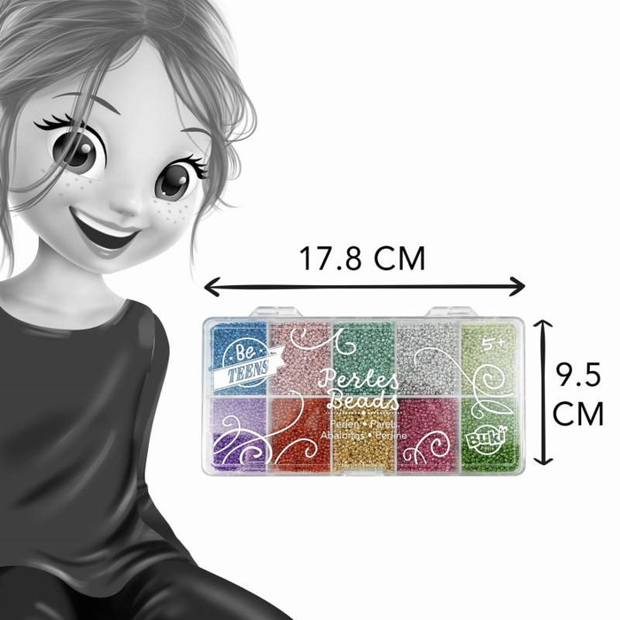 Zestaw metalicznych koralików w pudełku PE013 Buki