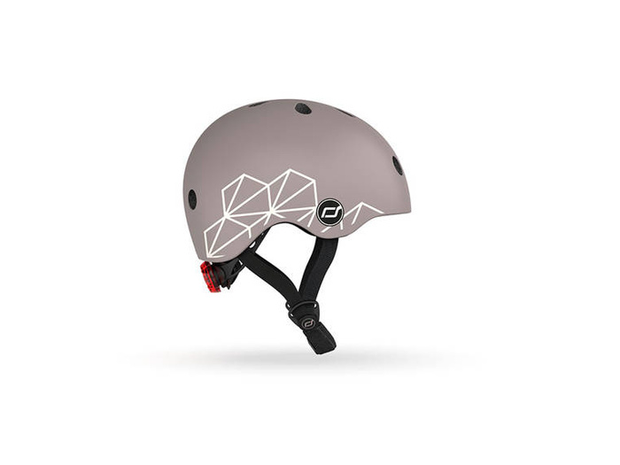 SCOOTANDRIDE Kask dla dzieci XXS-S 1-5 lat światło LED Brown Lines