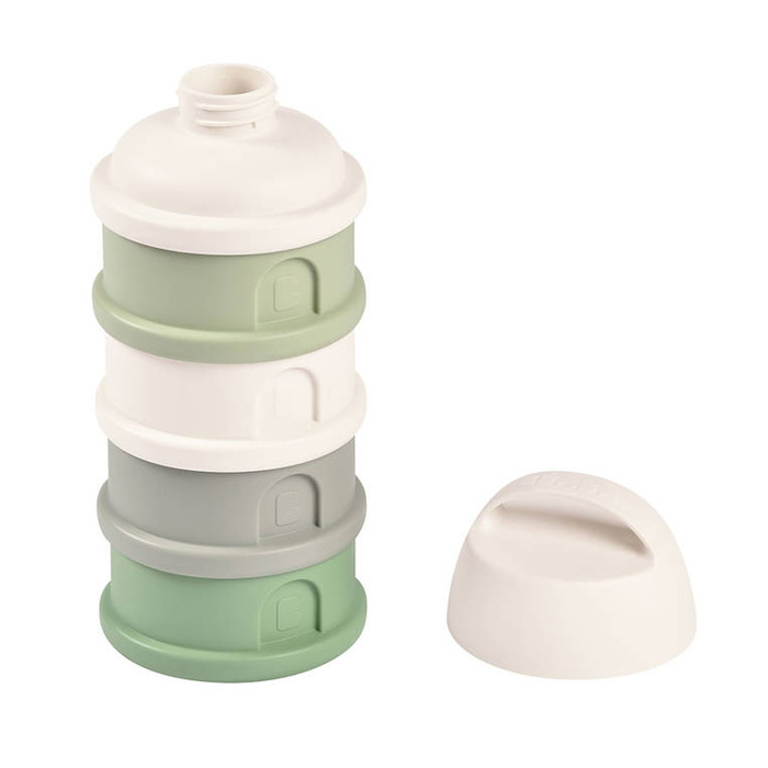 Pojemniki na mleko w proszku 4x110ml cotton white sage green Beaba