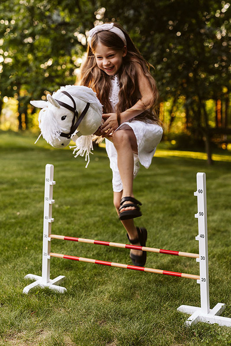 Zestaw do Hobby Horse blond koń na kiju plus przeszkoda Astrup 