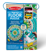 Puzzle podłogowe z torem i autkami Alfabet i cyfry 48 el. Melissa & Doug