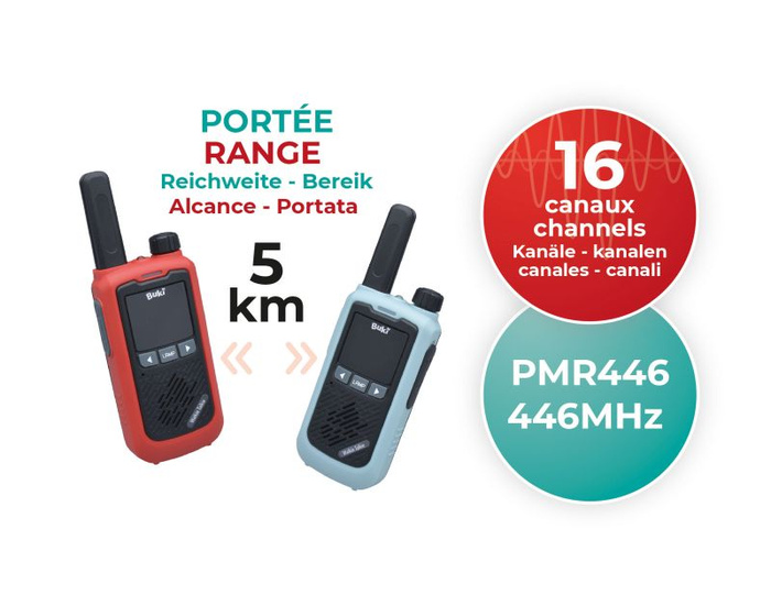 Zestaw 2 walkie-talkie z 5-cio km zasięgiem Buki