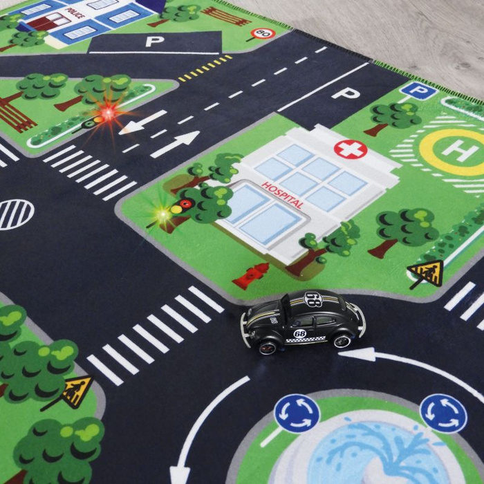 Miękka mata animacyjna Droga 72 x 120 cm i 3 autka Buki