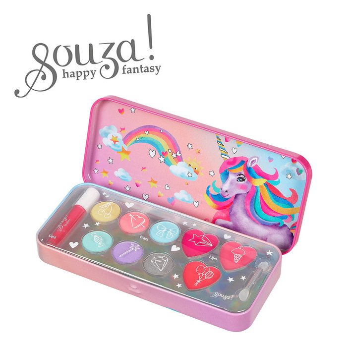 Jednorożec Kasetka z kosmetykami do makijażu dla dzieci zestaw 10 el. Souza!
