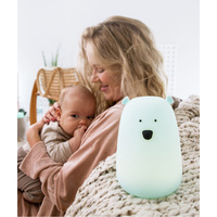 Lampka nocna dla dzieci Miś Duży niebieski z pilotem Rabbit & Friends