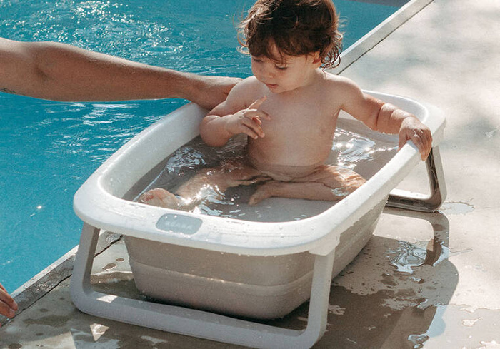 Składana wanienka dla dzieci Eazy Pop Camélé'O Gris velours Beaba