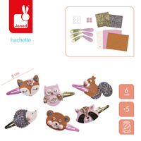 Zestaw kreatywny dla dzieci do tworzenia biżuterii brokatowe spinki do włosów Leśne zwierzątka Janod