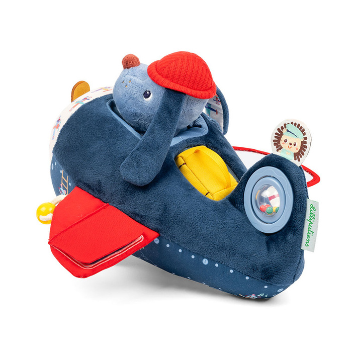 Lilliputiens Piesek Jules Przytulanka aktywizująca Samolot Zabawka sensoryczna i edukacyjna