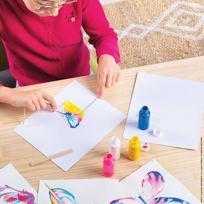 Zestaw kreatywny dla małych artystów Malowanie łańcuszkiem Pouring painting Kwiaty I love creativity 5 projetówJanod 