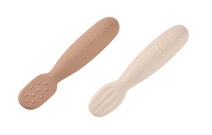 Łyżeczki-gryzaki dla niemowląt zestaw 2 szt praline/clay Beaba