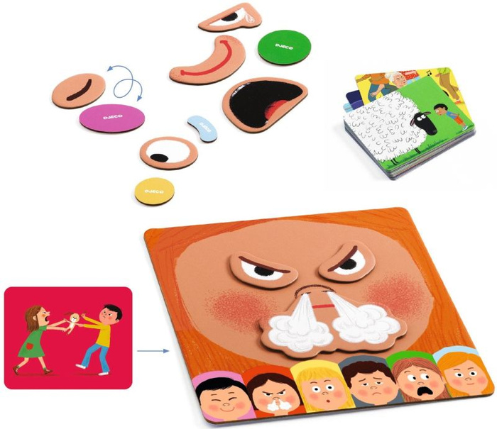 Magnetyczna gra edukacyjna dla dzieci Emotico Djeco rozpoznawanie emocji