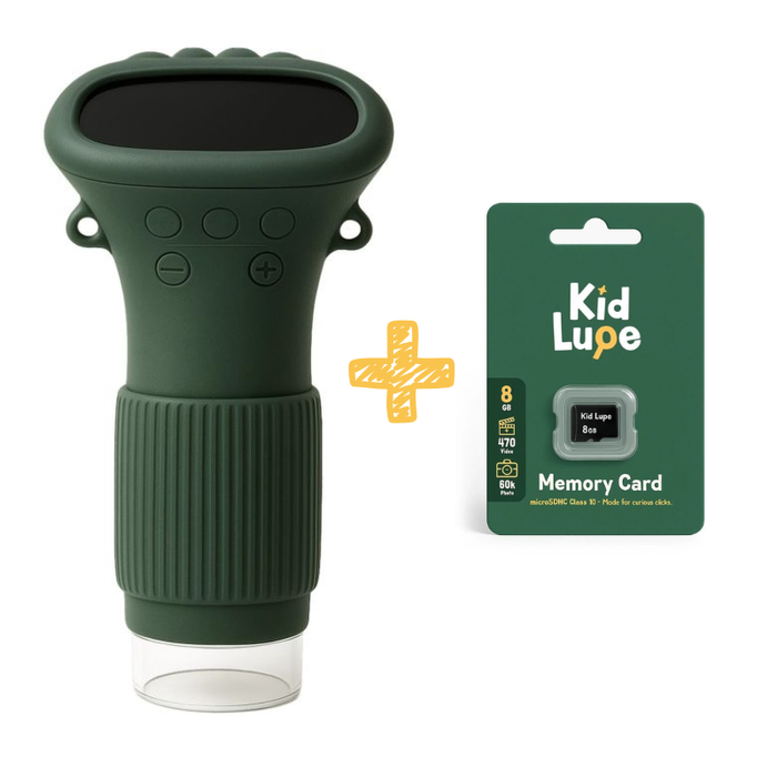 Mikroskop KidLupe zielony + karta pamięci microSD 8 GD Kidinex
