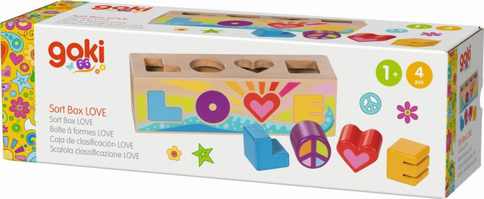Edukacyjny sorter kształtów z drewna Love Goki