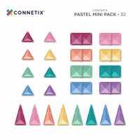 Klocki magnetyczne dla dzieci Pastel Mini Pack 32 el. Connetix