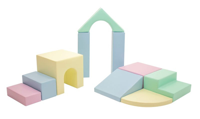 Duże klocki piankowe do wspinaczki i aktywnej zabawy dla dzieci zestaw pastelowy Creativity IGLU