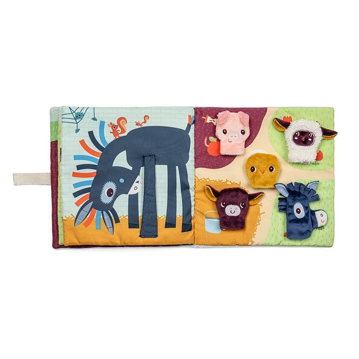 Lilliputiens Książeczka aktywizująca z mini-pacynkami Młode zwierzątka dla niemowląt i maluchów