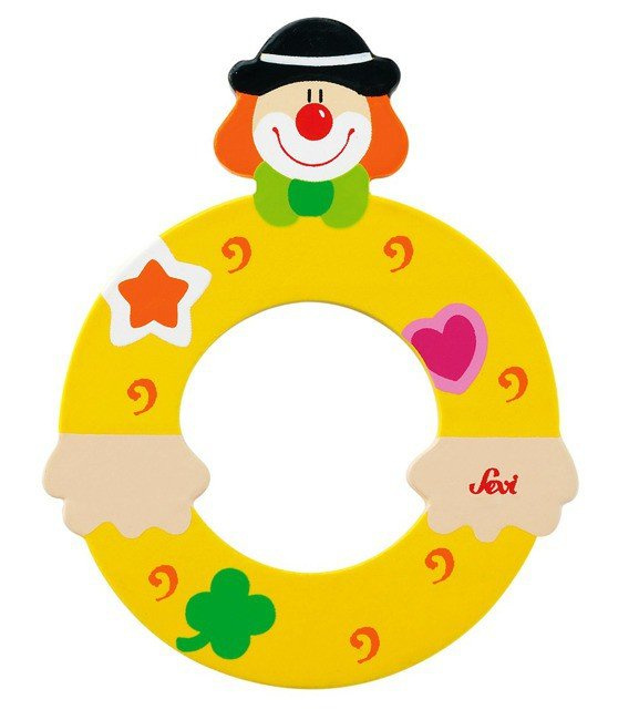 Drewniana literka O, Clown