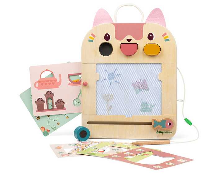 Lilliputiens Kotka Jeanne drewniana Tablica-Znikopis z magnetycznymi klockami