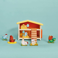 Zabawa w Farmę z drewnianym domkiem Mój pierwszy kurnik Janod