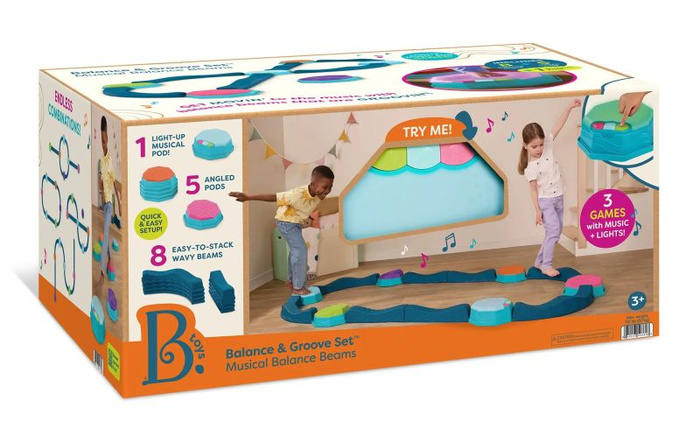 Modułowa ścieżka sensoryczna z dźwiękami 14 elementów Balance & Groove B.Toys