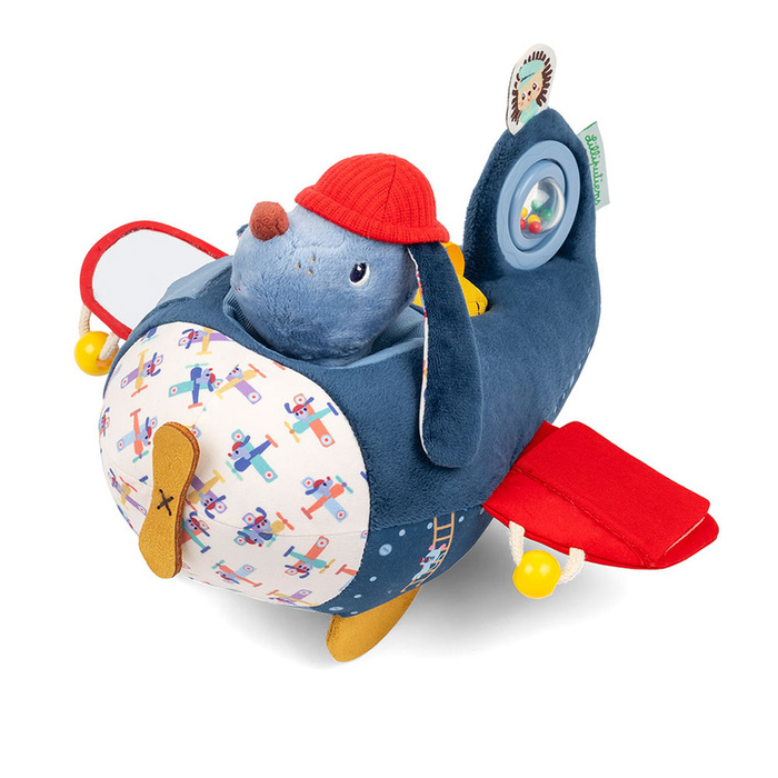 Lilliputiens Piesek Jules Przytulanka aktywizująca Samolot Zabawka sensoryczna i edukacyjna