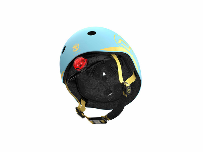 SCOOTANDRIDE Dziecięcy Kask XXS-S 1-5 lat światło LED magnetyczne zapięcie Blueberry
