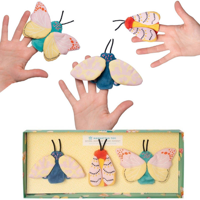 Pacynki na palec Motyle 3 sztuki Natural Historian Manhattan Toy