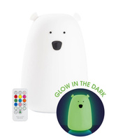 Lampka nocna dla dzieci Miś Duży świecący w ciemności z pilotem Rabbit & Friends