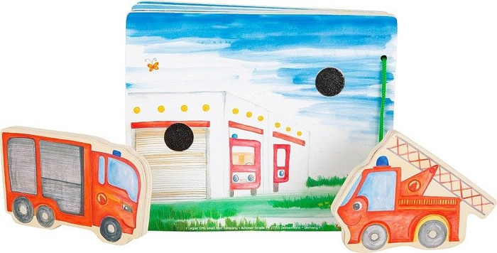 Interaktywna drewniana książka dla dzieci Strażacka brygada Small Foot Design