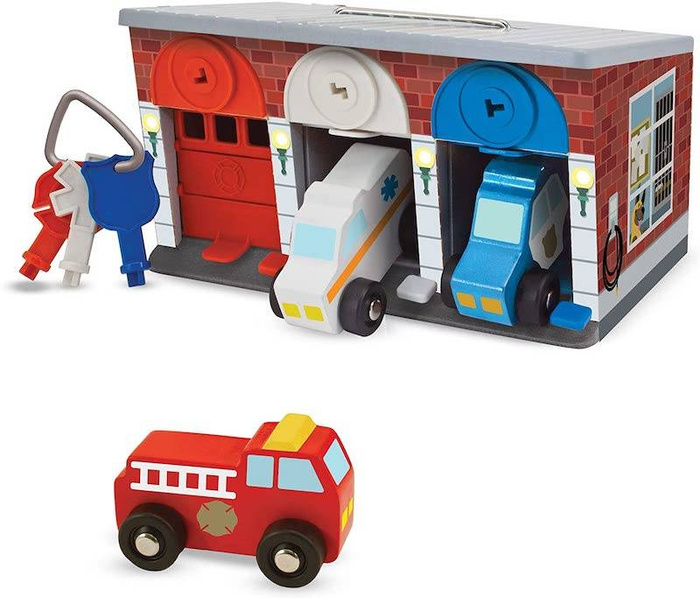 Pojazdy ratunkowe w zamykanym garażu Melissa & Doug