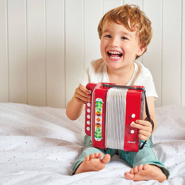 Dziecięcy akordeon Gioia pierwszy instrument muzyczny Janod