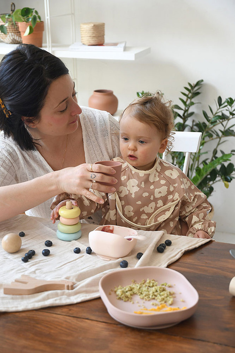 Beaba Komplet naczyń z silikonu pink