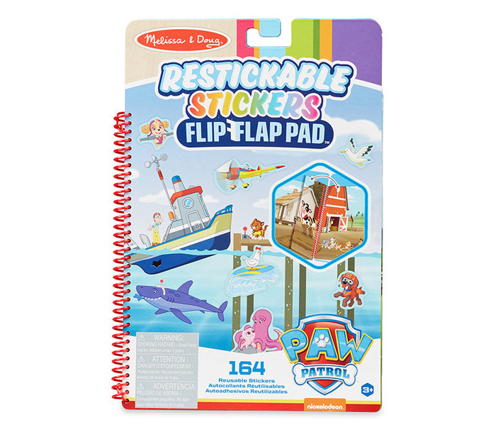 Naklejki wielokrotne Psi Patrol Restickable Stickers Flip-Flap Pad – Adventure Bay Melissa & Doug
