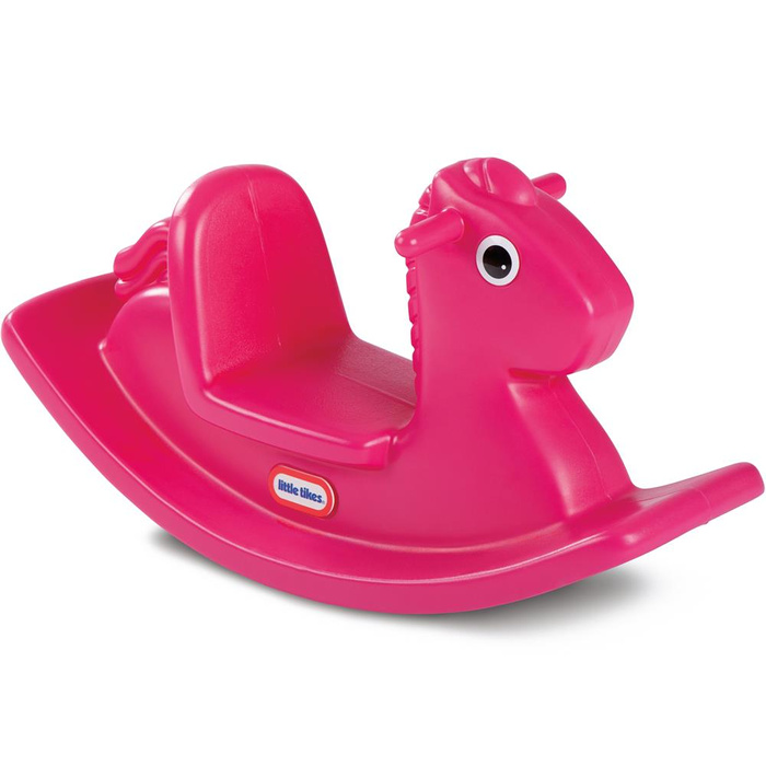 Little Tikes różowy Konik na biegunach stabilny Bujak z oparciem i uchwytami dla dzieci