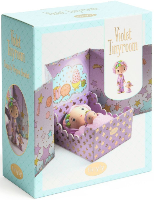 Zestaw pokoik Violet z laleczkami Tinyly Djeco magnetyczne pudełko