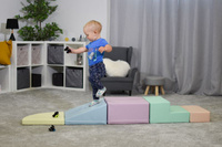Duże klocki piankowe do wspinaczki i aktywnej zabawy dla dzieci zestaw pastelowy Corner Climber IGLU